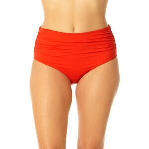 Anne Cole High Waist Bikini Bottom Convertible Swim Brief 3 Way 
NWT red/orange